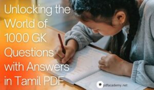 GK Questions with Answers in Tamil PDF