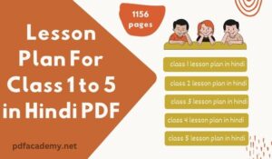 Lesson Plan For Class 1 to 5 in Hindi PDF